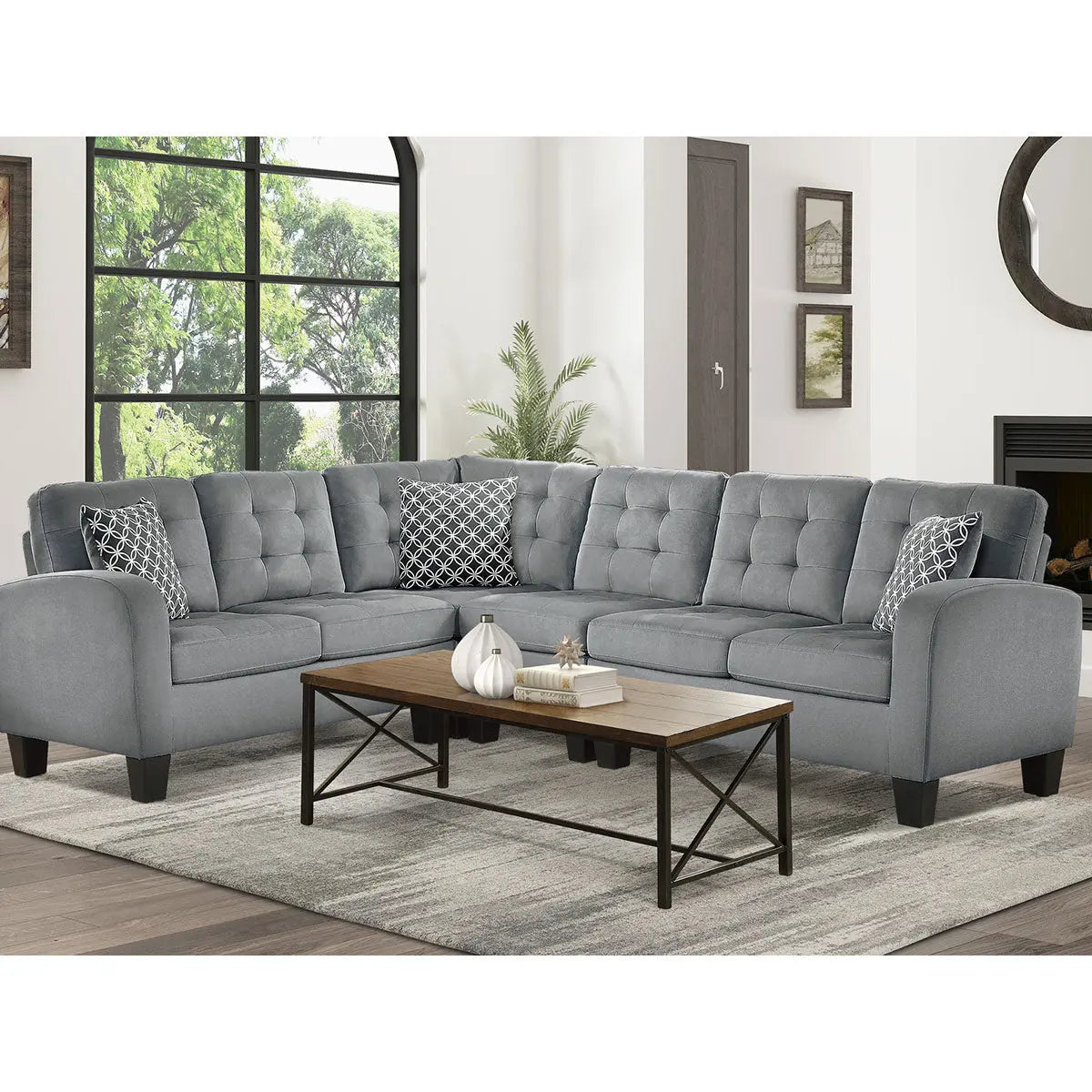 Sinclair Reversible Sectional 8202CHSC - Complete Home Furnish