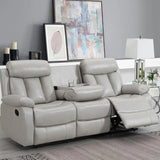 Merrion Leathaire Reclining Sofa Set in Beige Kwality