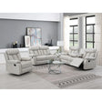 Merrion Leathaire Reclining Sofa Set in Beige Kwality