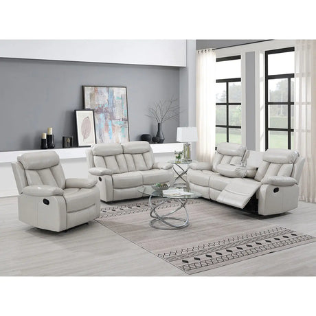 Merrion Leathaire Reclining Sofa Set in Beige Kwality