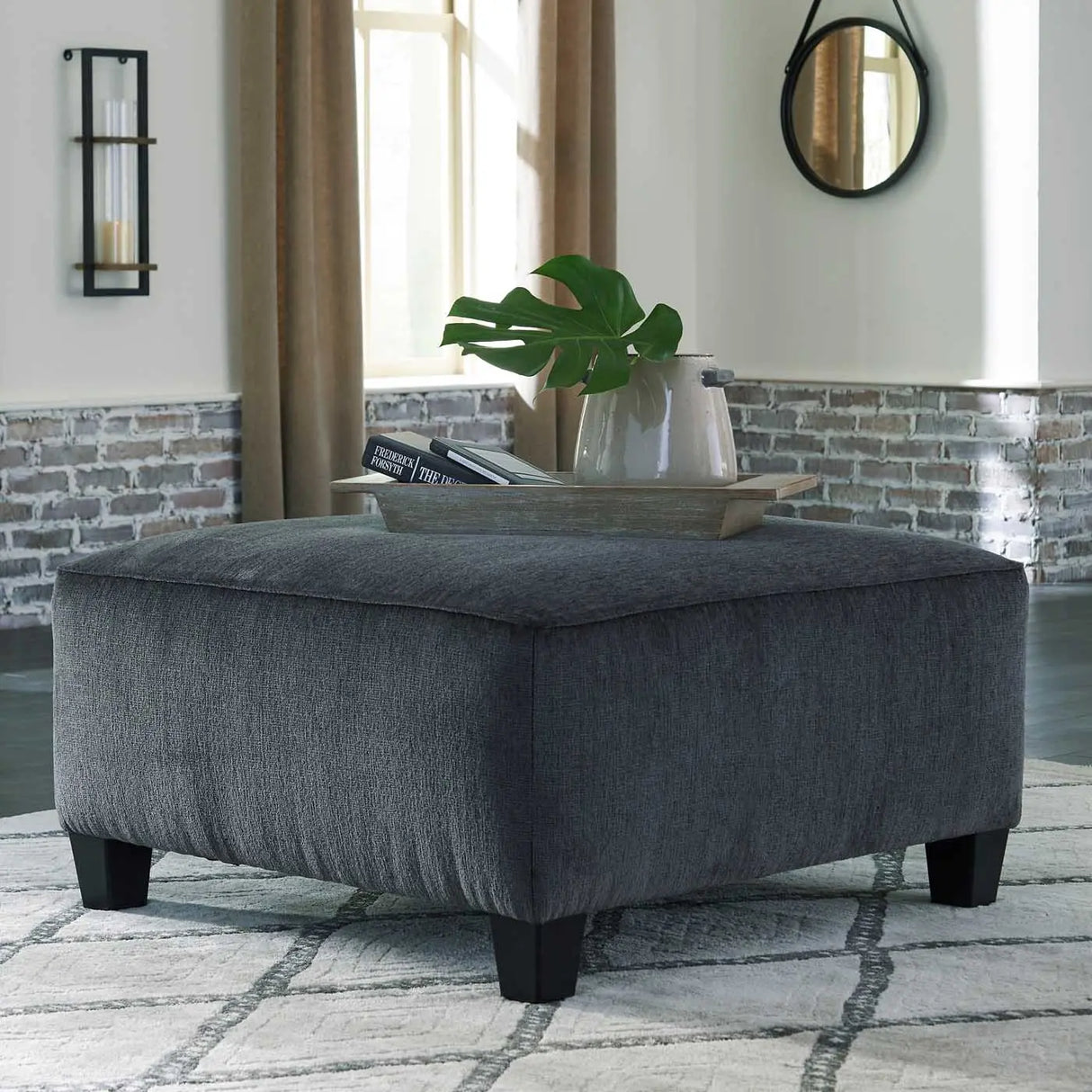 Ashley Abinger Oversized Accent Ottoman in Smoke - Complete Home