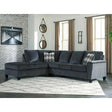 Ashley Abinger 2 Piece LFH Sectional with Chaise in Smoke - Brampton Furniture Store