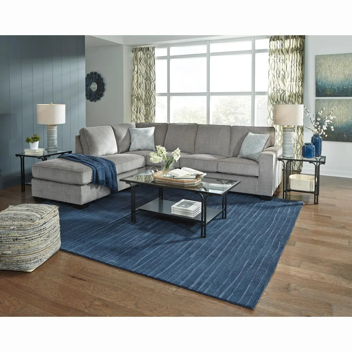 Ashley Altari 2 Piece RFH Chaise Sectional in Alloy Signature Design by Ashley