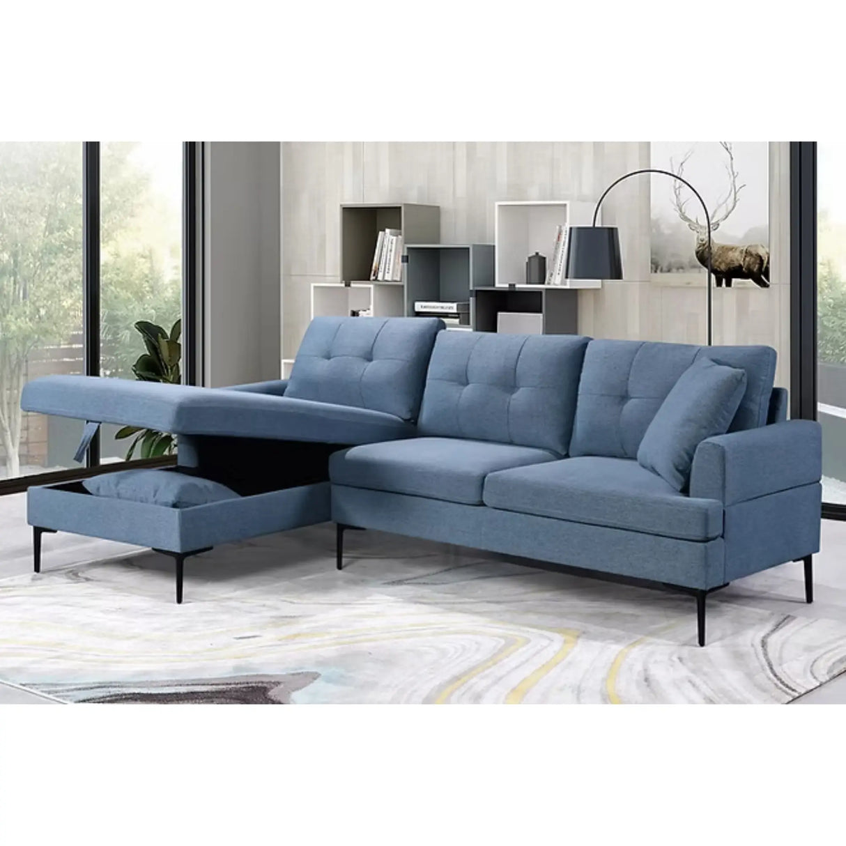 9065 Sectional in Blue I.F.Furniture