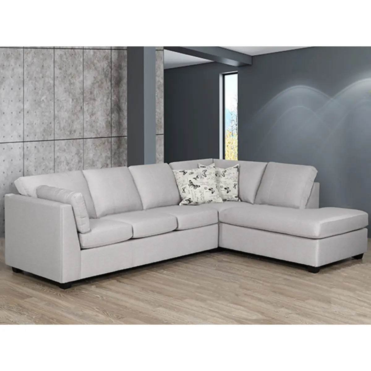 SBF 9830 Sectional in Darwin Slate Sofa by Fancy