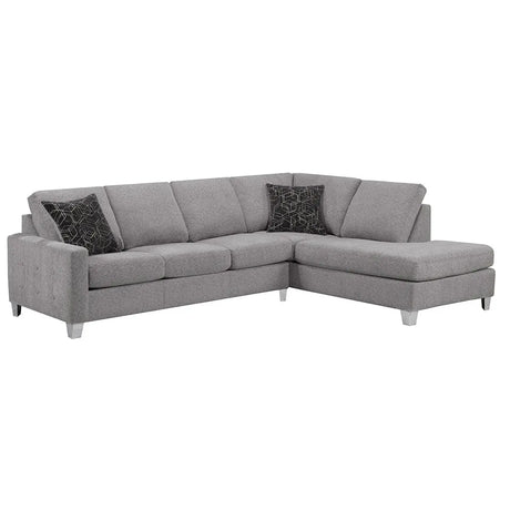 SBF Ruba 2Pc Sectional Silver Sofa by Fancy