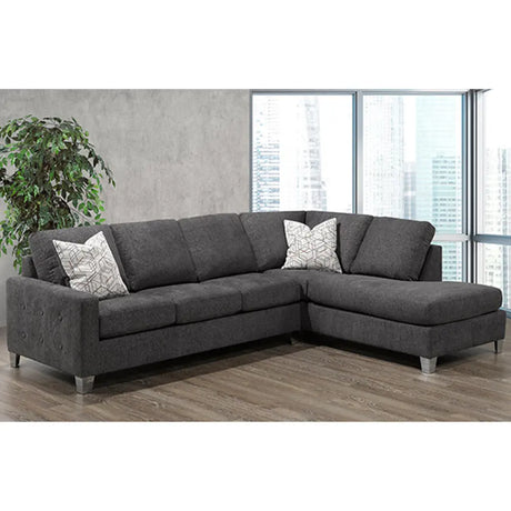 SBF Ruba 2Pc Sectional Dark Grey Sofa by Fancy