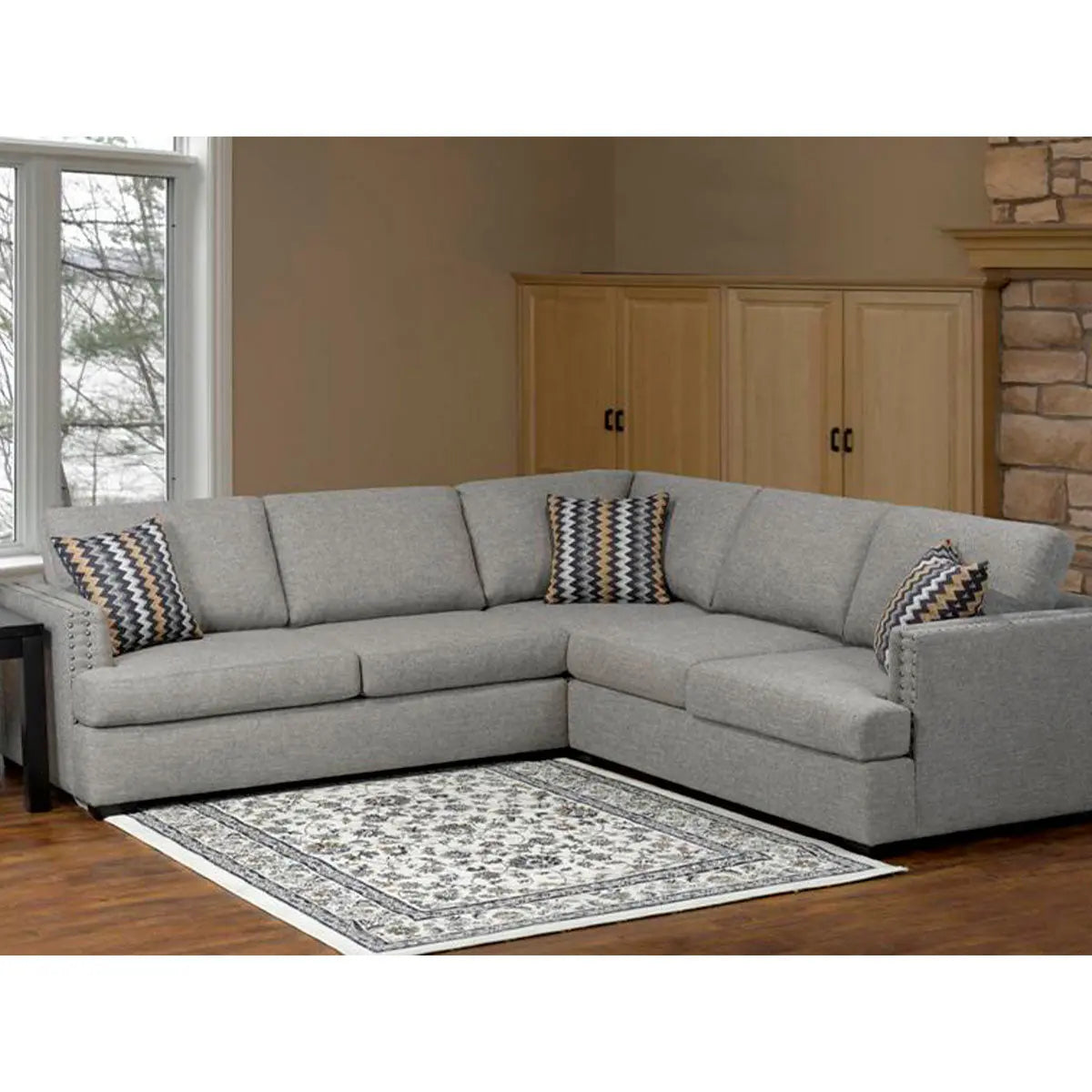 SBF 3Pc Sectional Medley Taupe Sofa by Fancy