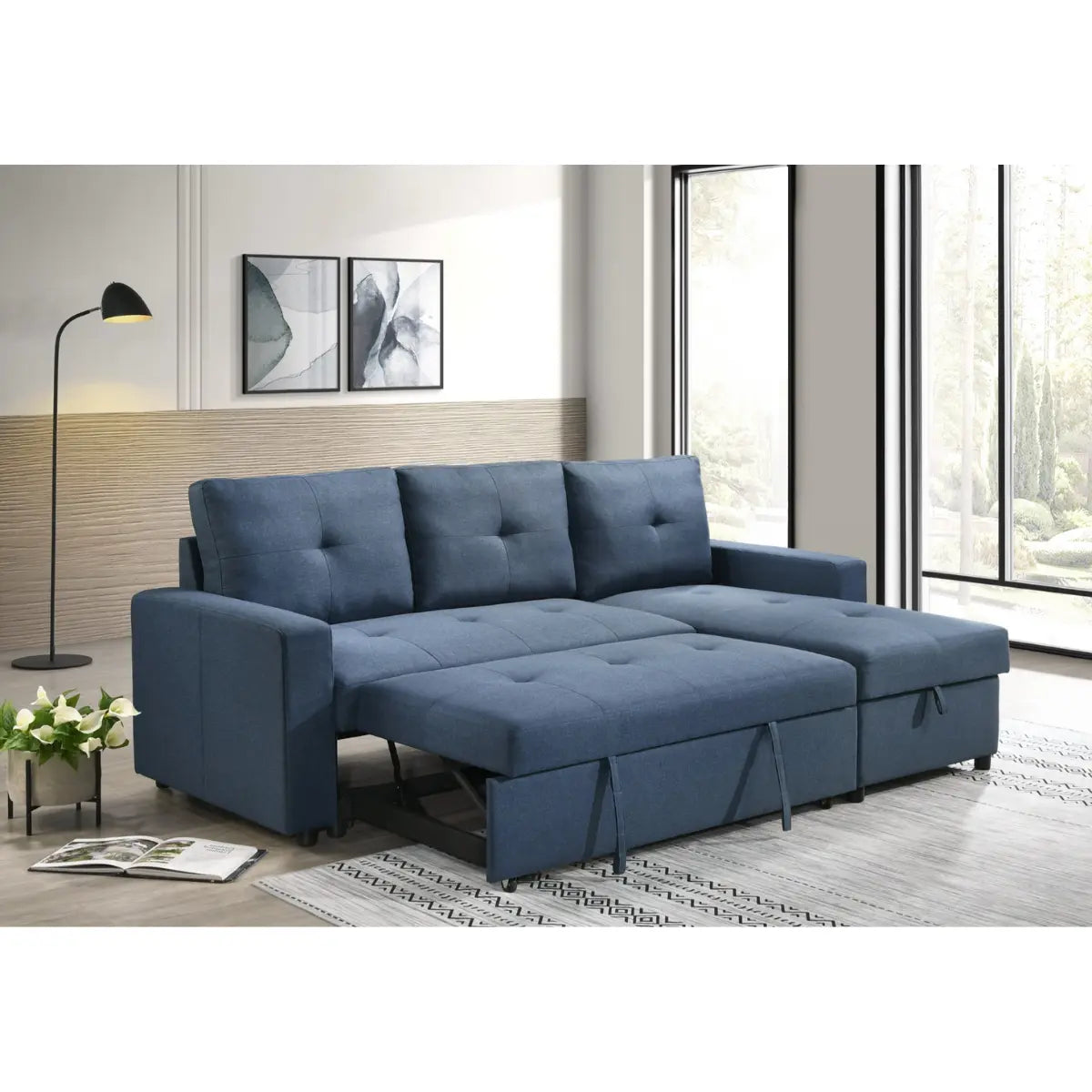 Faber 2Pc Pullout Sectional 99996BLU M.A.Z