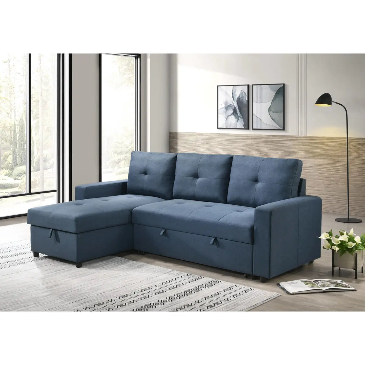 Faber 2Pc Pullout Sectional 99996BLU M.A.Z