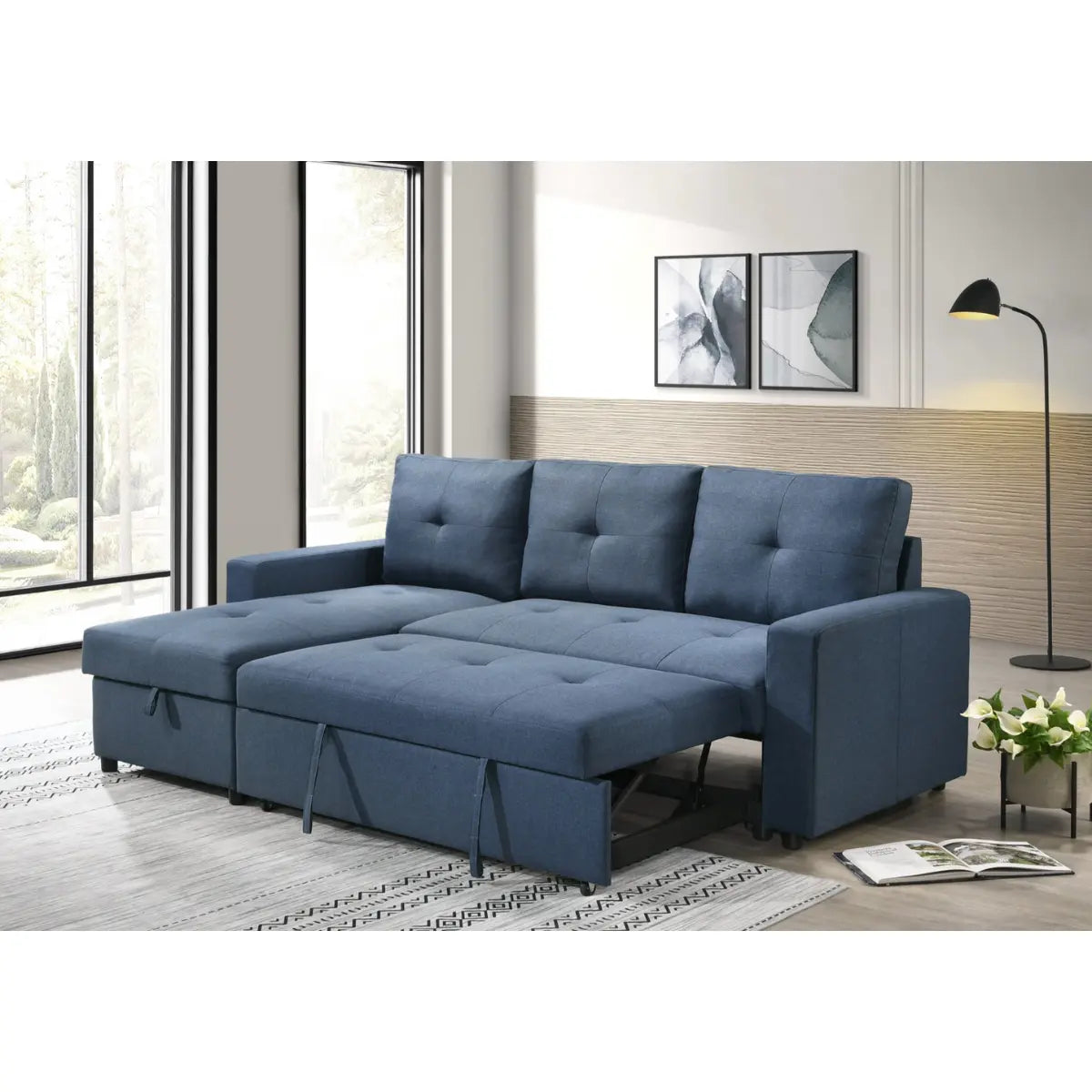 Faber 2Pc Pullout Sectional 99996BLU M.A.Z