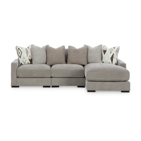 Ashley Aslan Court Sofa Sectional in Pebble Signature Design by Ashley