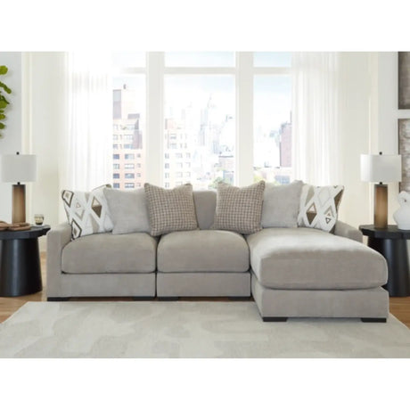 Ashley Aslan Court Sofa Sectional in Pebble Signature Design by Ashley