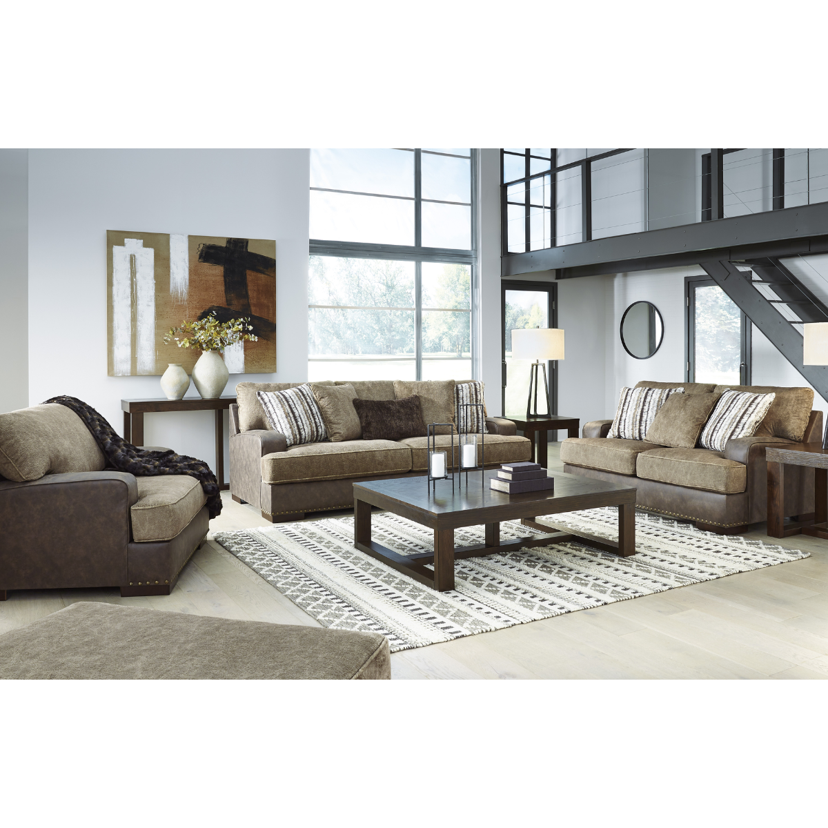 Ashley Alesbury Sofa Set in Chocolate