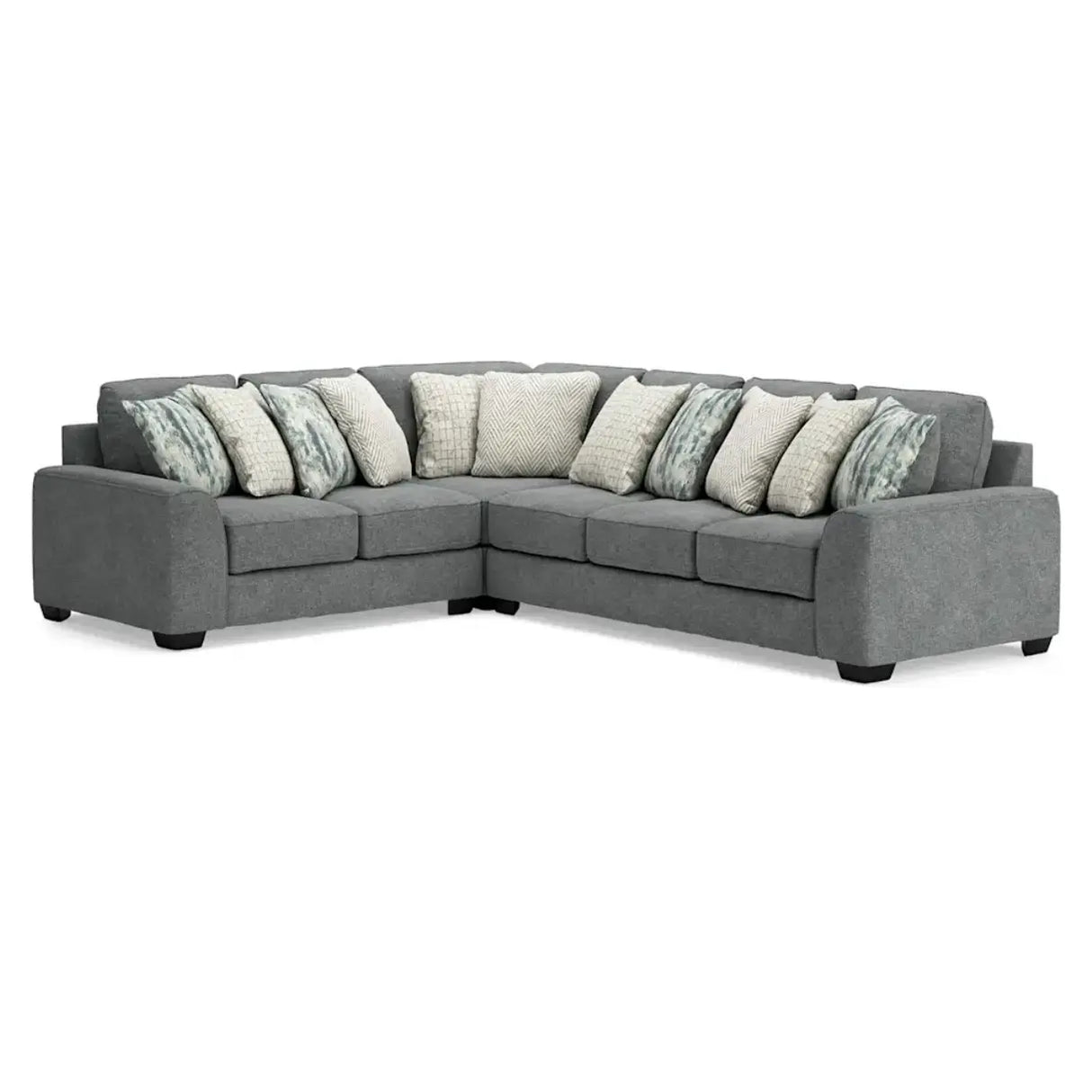 Ashley Castano 3Pc Sectional in Jewel Grey Signature Design by Ashley