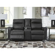 Ashley Axtellton Recliner Sofa Set in Carbon Signature Design by Ashley