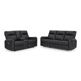 Ashley Axtellton Recliner Sofa Set in Carbon Signature Design by Ashley