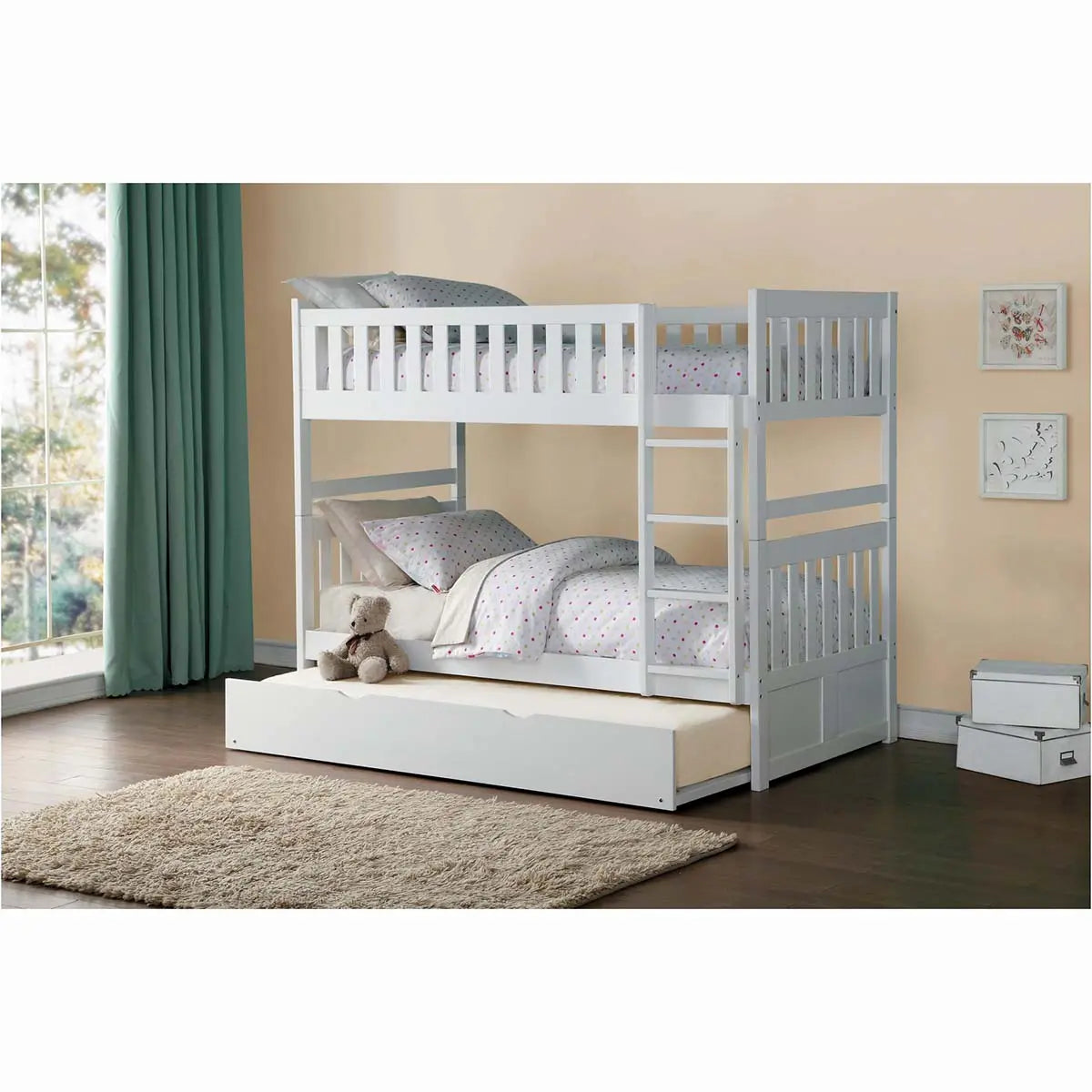 Galen Twin Over Twin Bunkbed in White B2053FFW M.A.Z