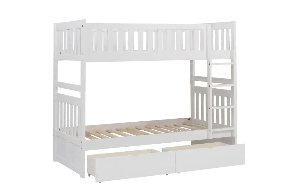 Galen Twin Over Twin Bunkbed in White B2053FFW M.A.Z