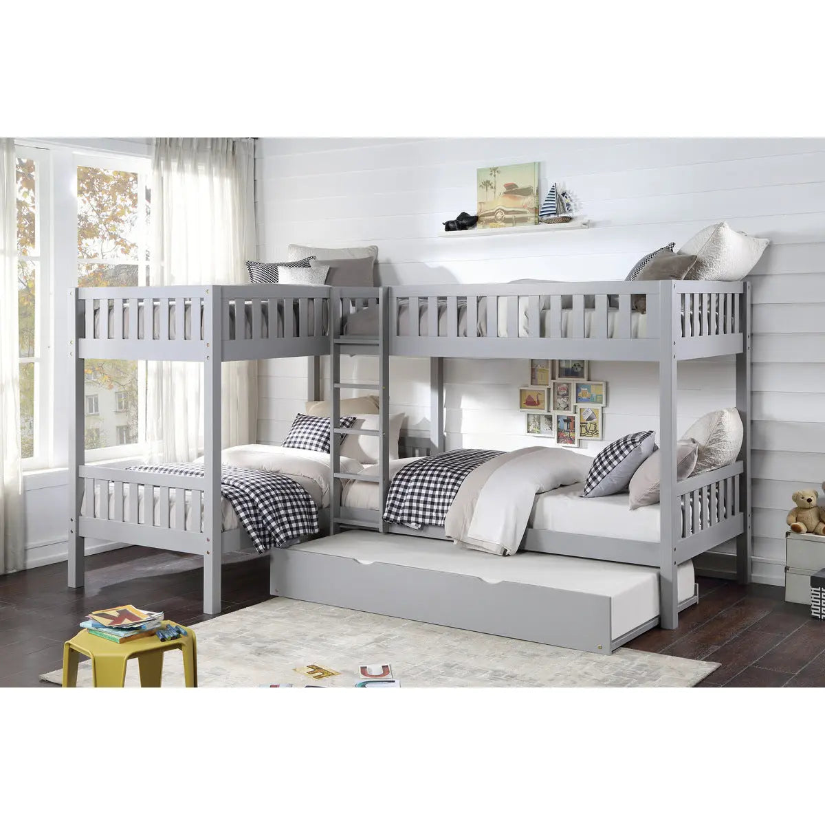 Orion Corner Bunk Bed in Grey M.A.Z