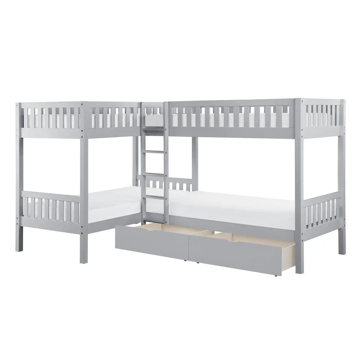 Orion Corner Bunk Bed in Grey M.A.Z