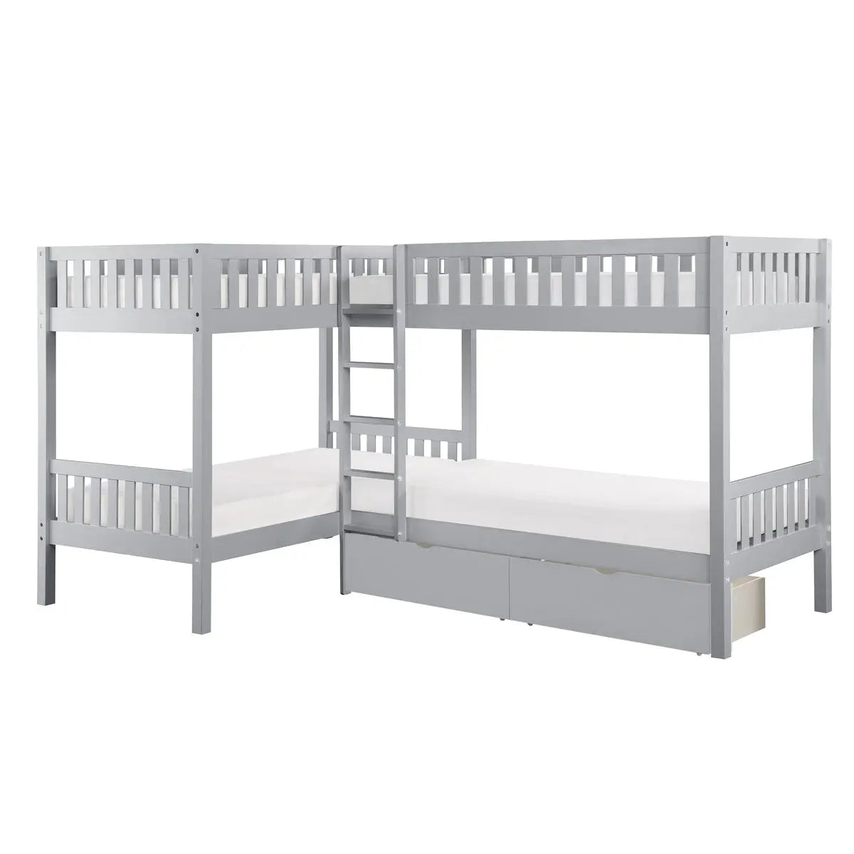 Orion Corner Bunk Bed in Grey M.A.Z