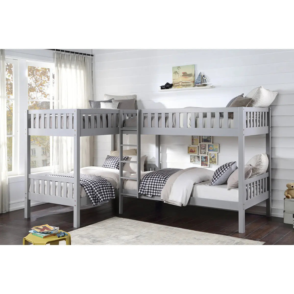 Orion Corner Bunk Bed in Grey M.A.Z