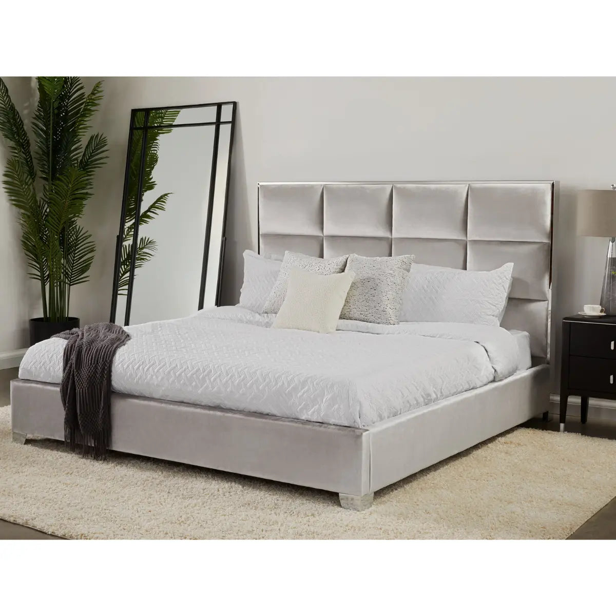 Blair Velvet Upholstered Bed Xcella