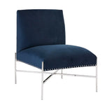 Barrymore Blue Velvet Accent Chair - Complete Home