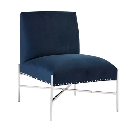 Barrymore Blue Velvet Accent Chair - Complete Home