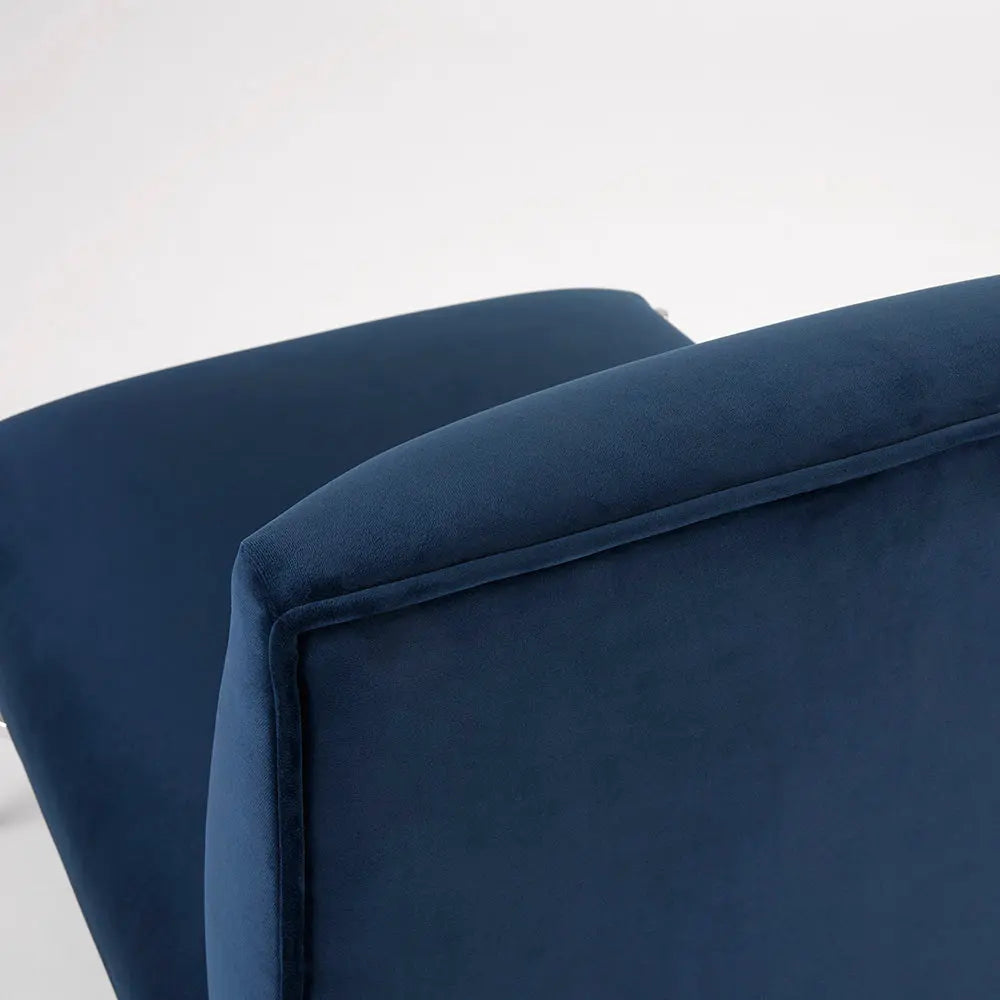 Barrymore Blue Velvet Accent Chair - Complete Home