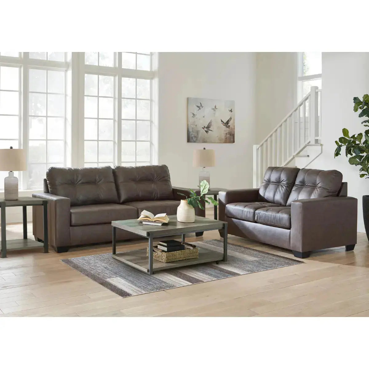 Ashley Barlin Mills Sofa Set in Umber Signature Design by Ashley