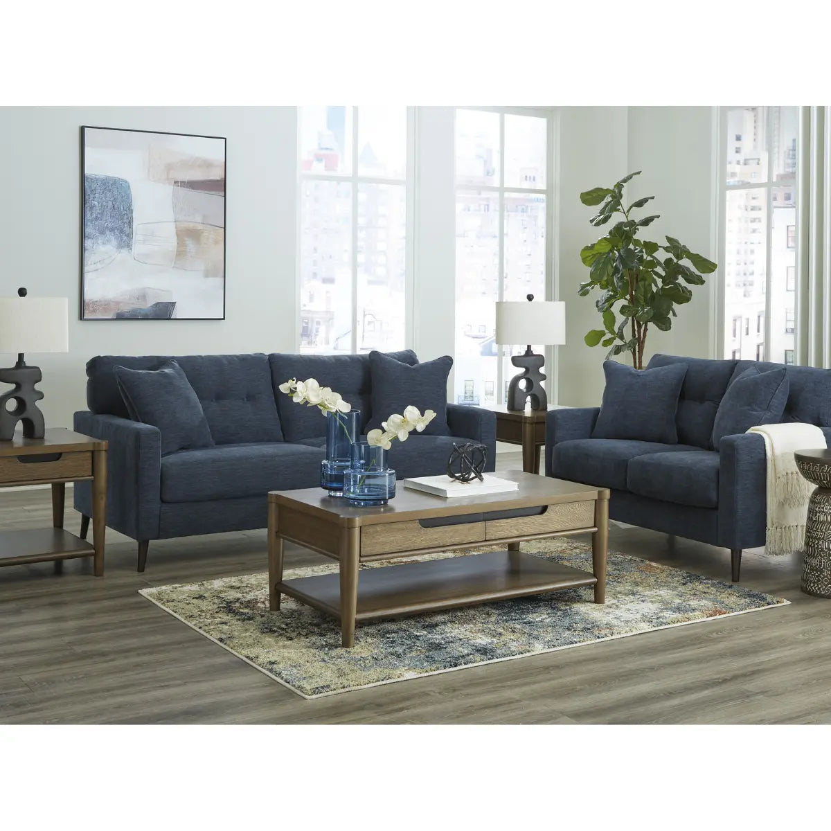 Ashley Bixler Sofa Set in Navy Signature Design by Ashley