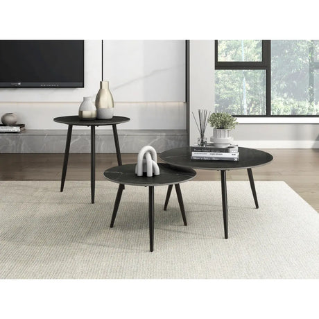 Alaina 3Pc Coffee Table Set 3697BK M.A.Z