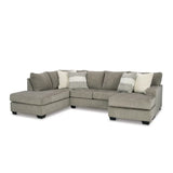 Ashley Creswell Sectional with Chaise in Stone Signature Design by Ashley