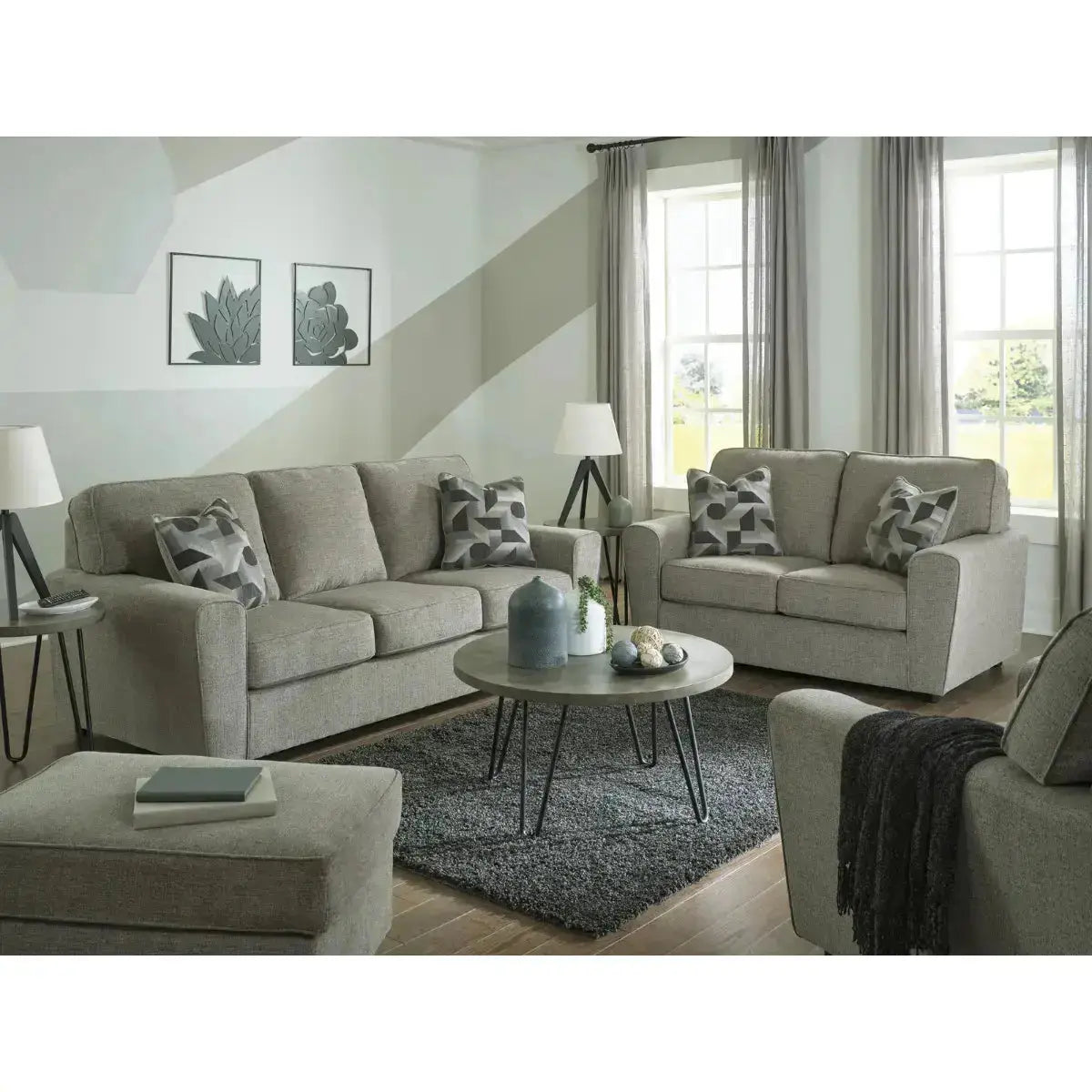 Ashley Cascilla Sofa Set in Pewter Signature Design by Ashley