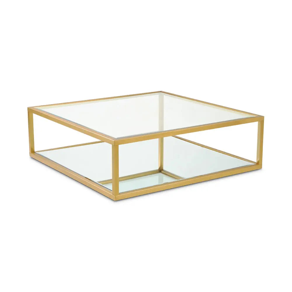 Caspian Square Coffee Table Brushed Gold Xcella