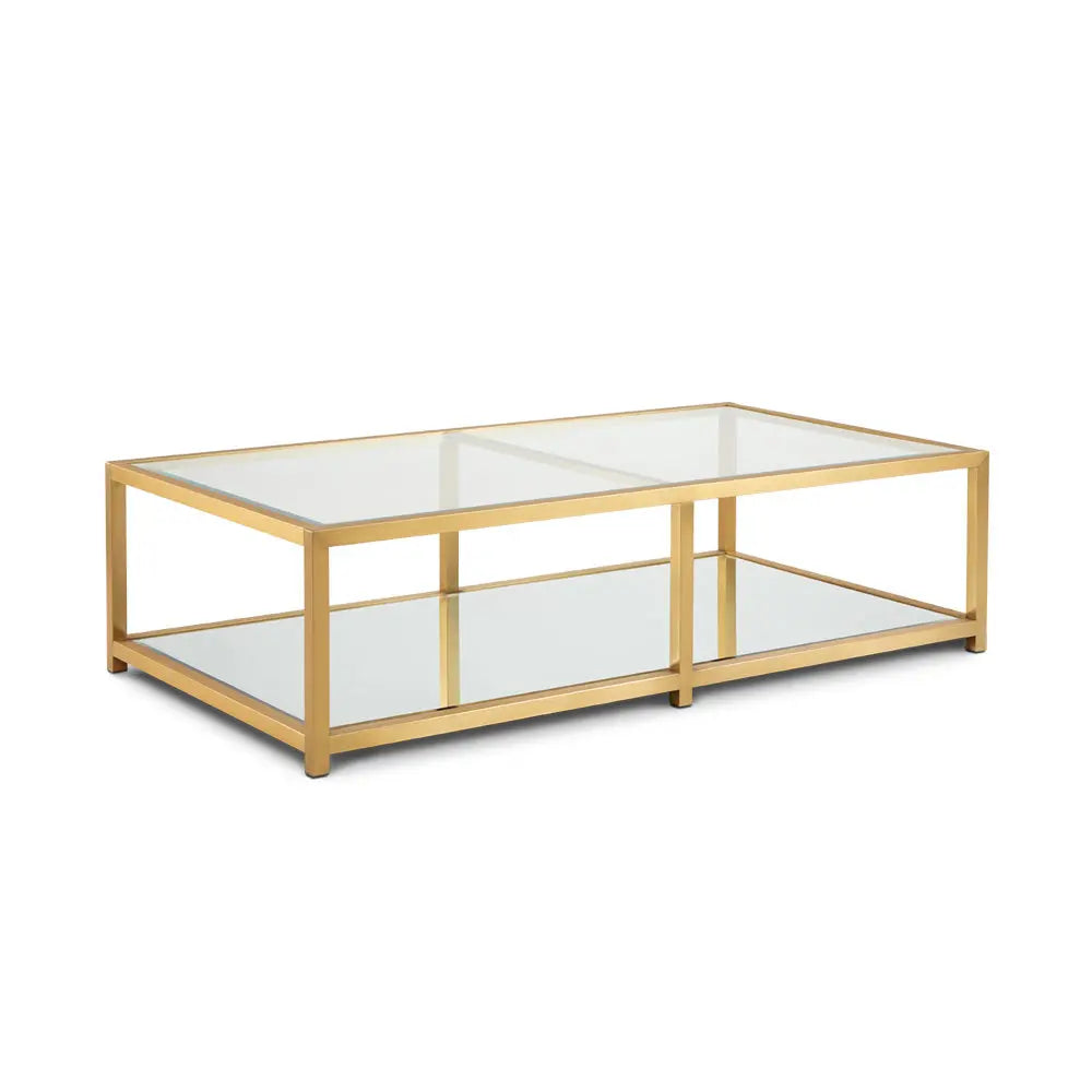 Caspian Rectangular Coffee Table Brushed Gold Xcella