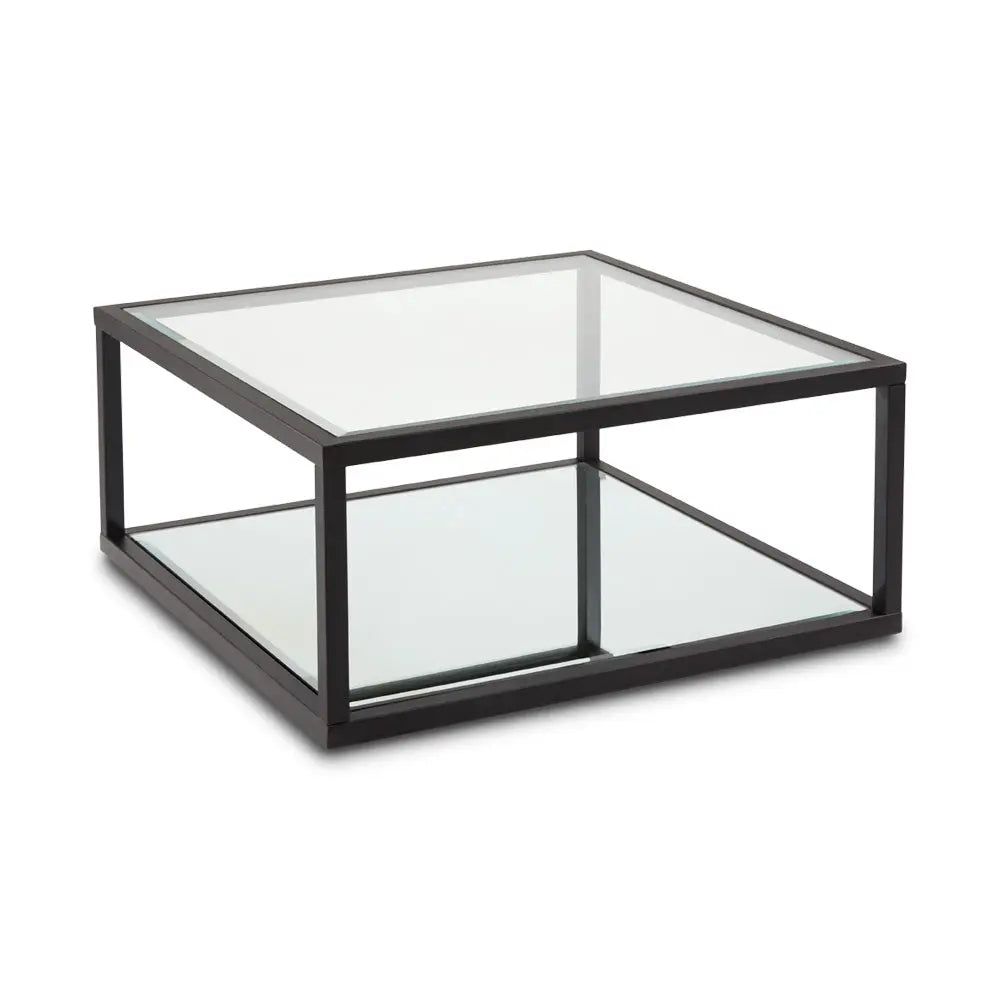 Caspian Square Coffee Table Black Metal Condo Size Xcella