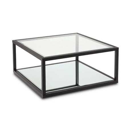 Caspian Square Coffee Table Black Metal Condo Size Xcella