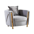 Chanelle Fabric Chair in Grey/Beige Matrix Furniture