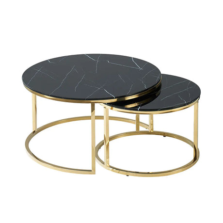 Carina Coffee Table Marble Glass Top Kwality