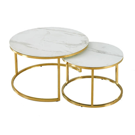 Carina Coffee Table Marble Glass Top Kwality