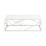 Carole Faux Marble Coffee Table - Silver