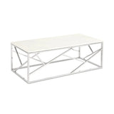 Carole Faux Marble Coffee Table - Silver