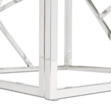 CAROLE Faux Marble End Table - Silver