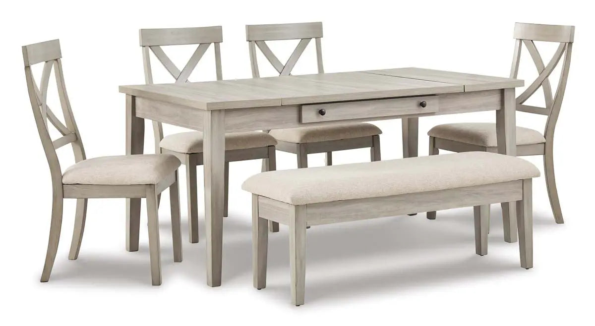 Ashley Parellen 6Pc Dining Set in Grey - Complete Home Furnish