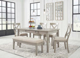 Ashley Parellen 6Pc Dining Set in Grey - Complete Home Furnish