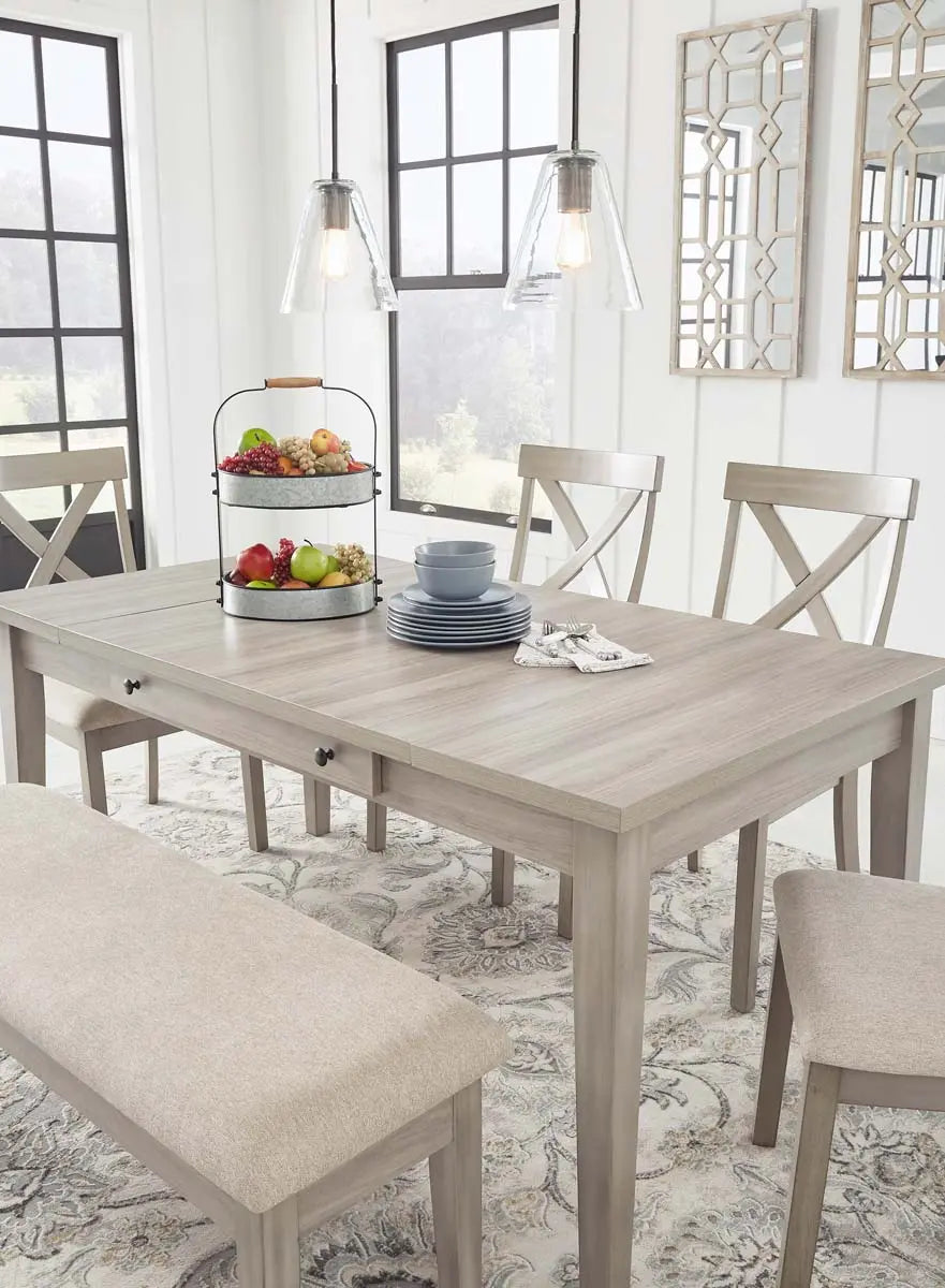 Ashley Parellen 6Pc Dining Set in Grey - Complete Home Furnish