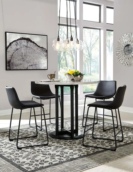 Ashley Centiar Counter Height 5Pc Dining Set in Black - Complete Home Furnish